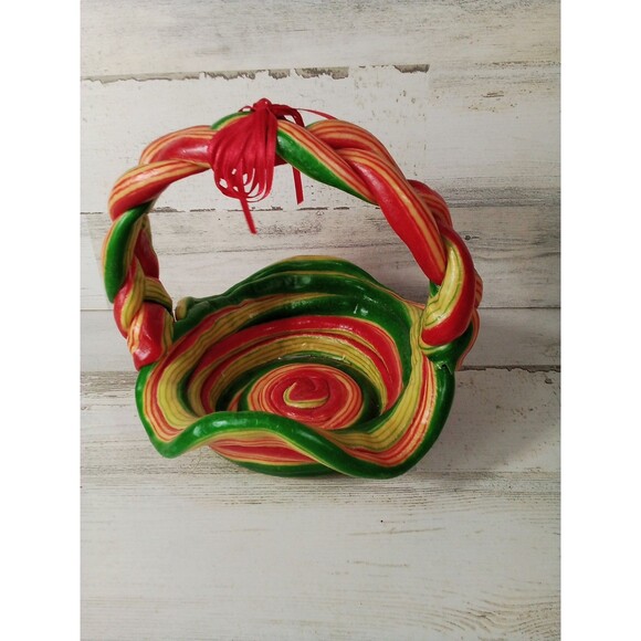 Hard Plastic Multi  Color Braided Funky Cool Basket Beautiful Decor - Picture 15 of 16